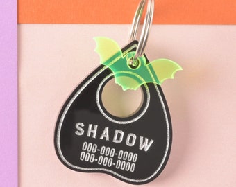 Ouija Planchette, Personalized Pet ID Tag, Spirit Friendly, Halloween Cat ID Tag and Dog ID Tag