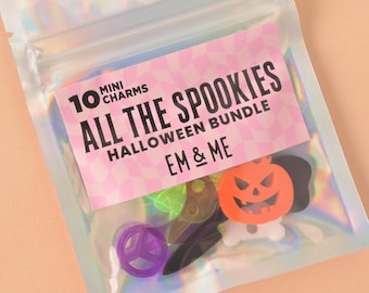Halloween Mini Charms Bundle: Acrylic Crafting Accessories, Pet Charms, Zipper Pulls