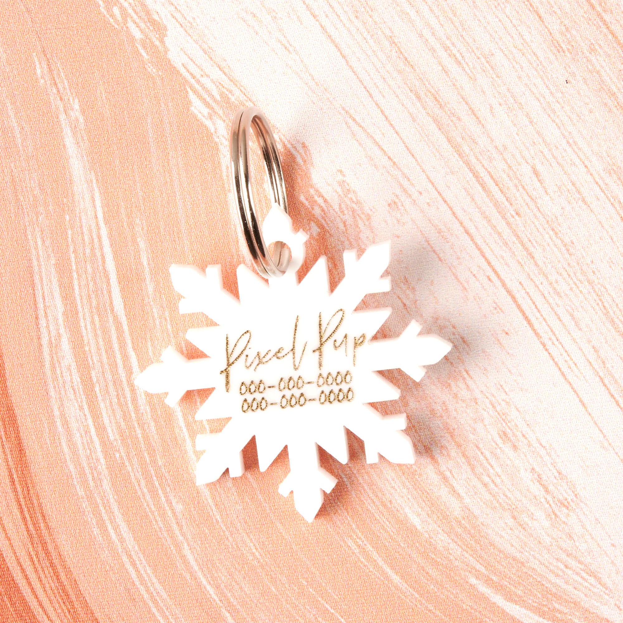 Snowflake Special Holiday Pet tag Script type ID Tag Dog Etsy