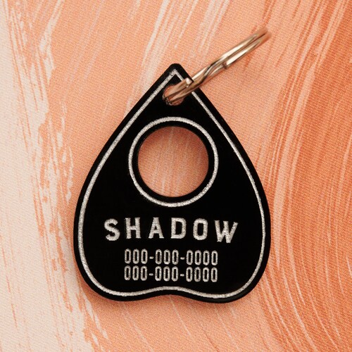 Ouija Planchette, Spirit Friendly Personalized Pet ID Tag, Halloween Cat and Dog ID Tag