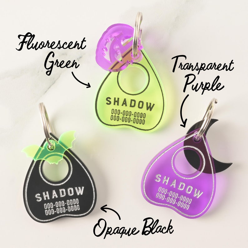 Ouija Planchette, Personalized Pet ID Tag, Spirit Friendly, Halloween Cat ID Tag and Dog ID Tag image 4