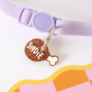 Turkey Leg Pet ID Tag: Personalized Tiny Tag for Cat or Small Dog