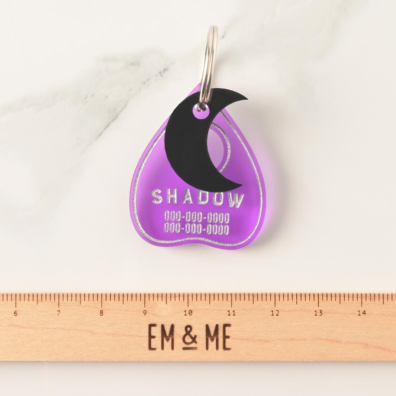 Ouija Planchette, Personalized Pet ID Tag, Spirit Friendly, Halloween Cat ID Tag and Dog ID Tag image 3