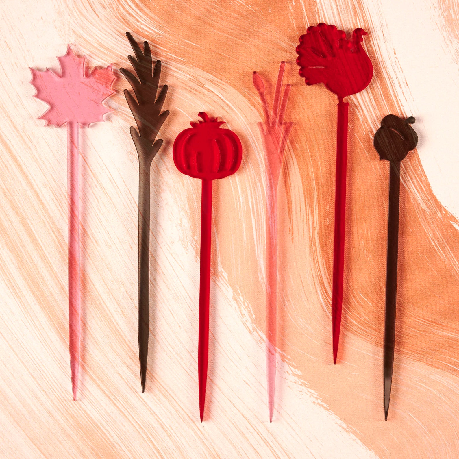 Happily Thankful Stir Sticks Thanksgiving Swizzle Sticks Etsy