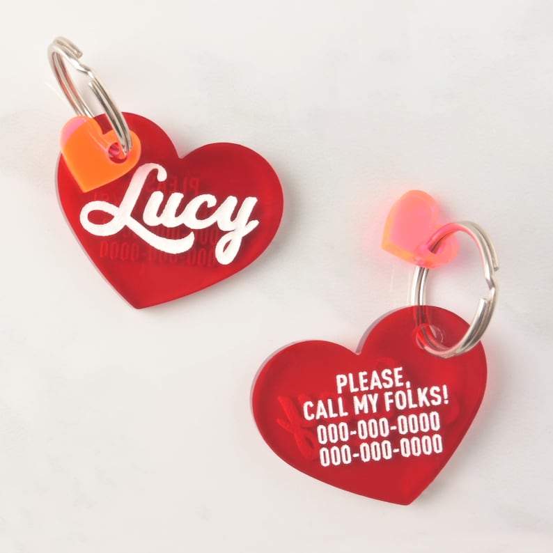 Lucy Heart Personalized Pet Tag, Cat and Dog ID Tag image 2