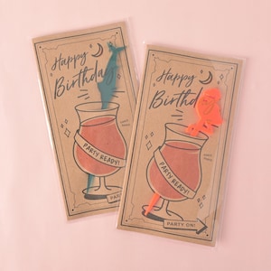 Alles Gute zum Geburtstag, Party bereit, Rührstab-Karte, Feier-Getränke, tropischer Geburtstag