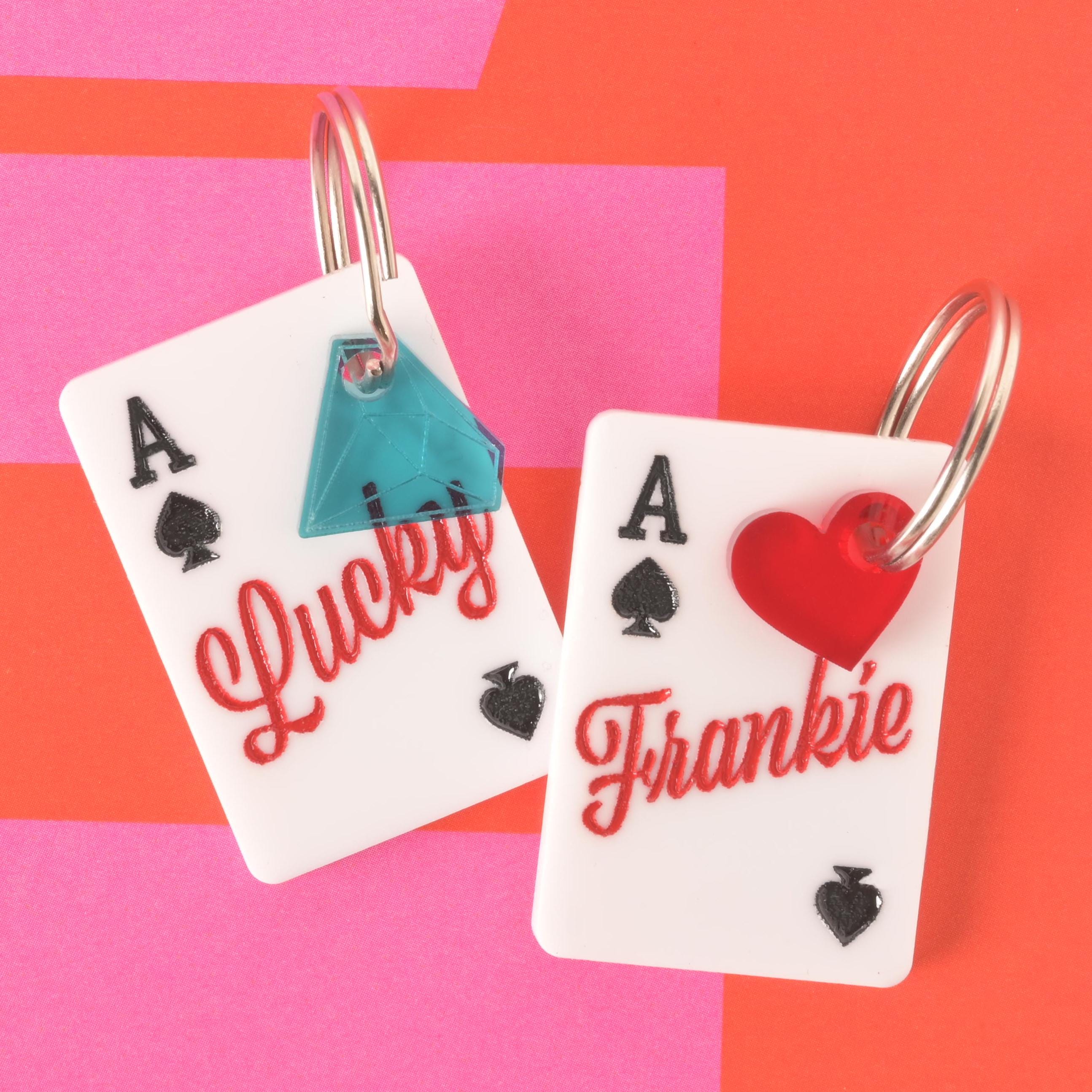 Deck of Cards Pet Tag, Ace of Spades Personalized Pet Tag, Playing Cards Cat and Dog ID Tag