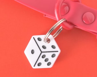 Dice Personalized Pet ID Tag: Engraved Name & Number
