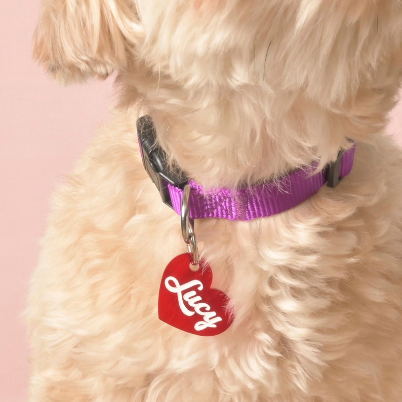 Lucy Heart Personalized Pet Tag, Cat and Dog ID Tag image 3