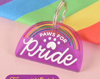 Rainbow Pride Pet Tag: Personalized Dog Cat ID Tag