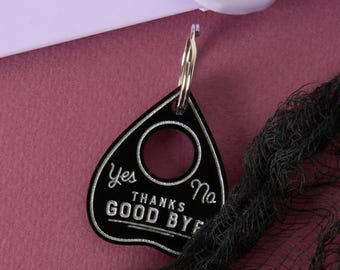 Ouija Planchette, Thanks Good-bye, Yes or No, Personalized Pet ID Tag, Spirit Friendly, Halloween Cat ID Tag and Dog ID Tag