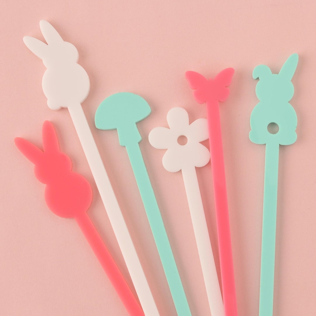 Spring Bunnies Stir Sticks Easter Swizzle Sticks Spring Etsy
