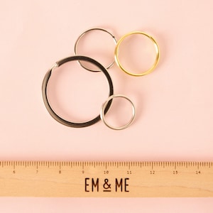 Round Split Key Rings: Silver or Gold Connectors, Set of 3
