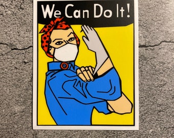 Rosie the Riveter suits up  die cut high quality vinyl sticker~item#89