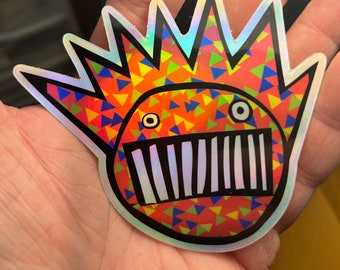 Holographic 4” Disco Boognish- Vinyl Die Cut Sticker ~ Item #145