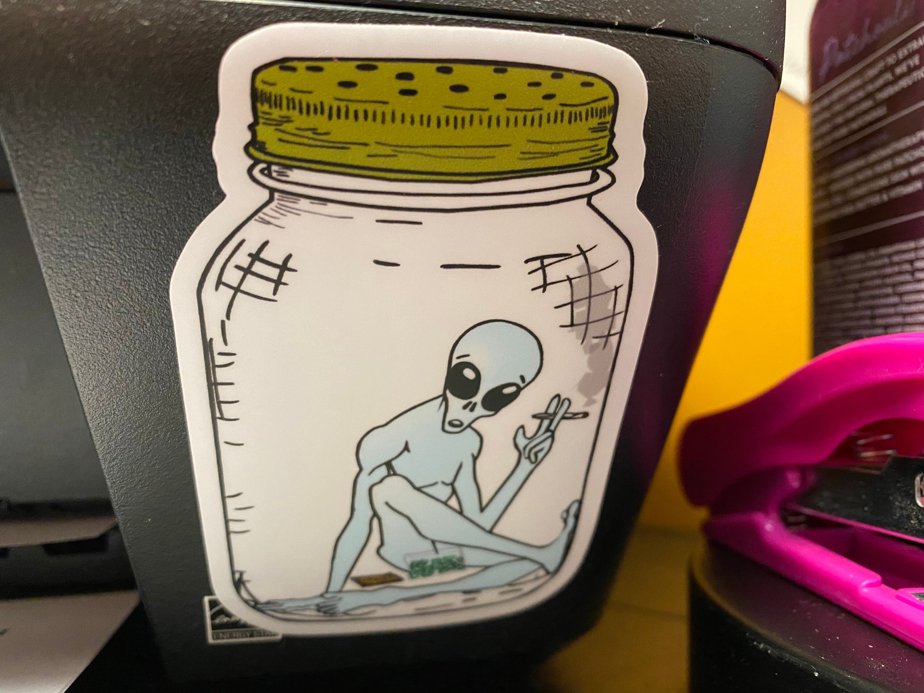 Alien in a Jar Die Cut Vinyl Sticker Item#122 - Etsy