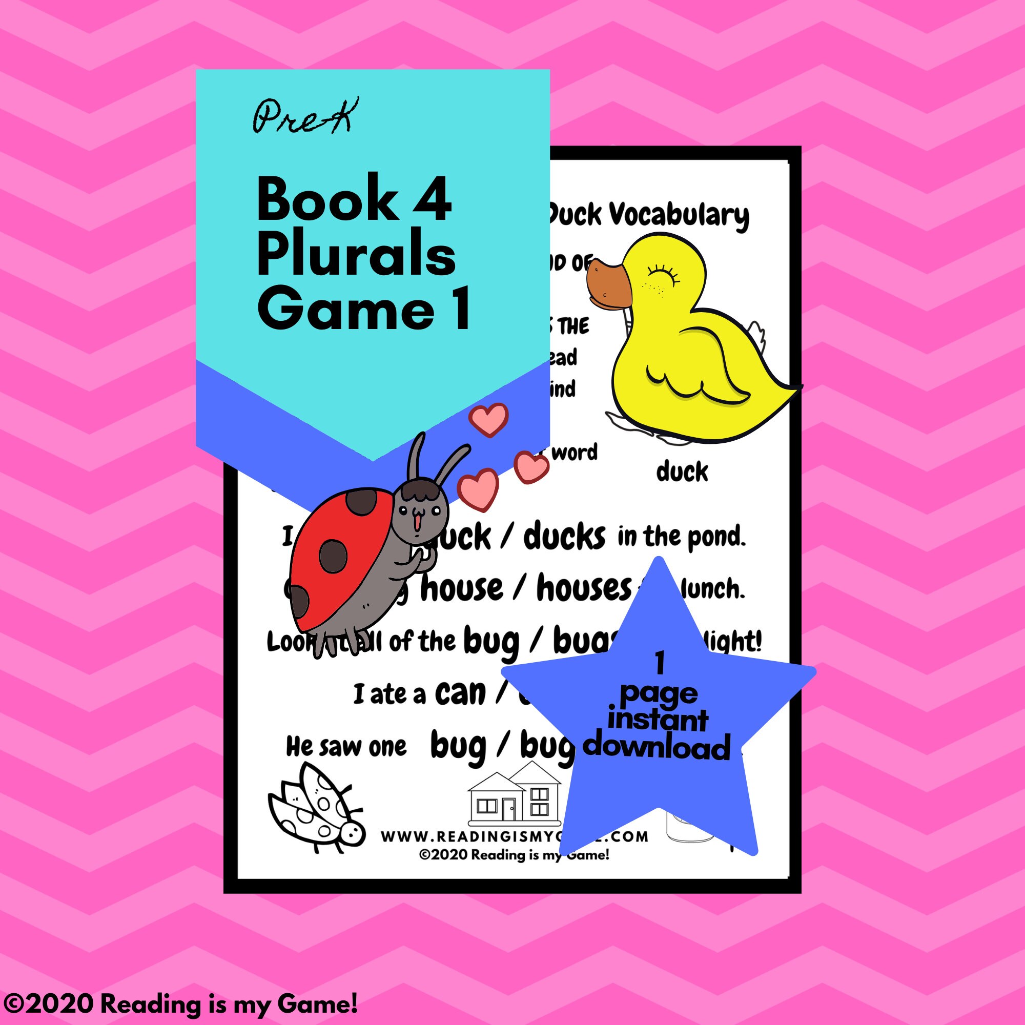 Yellow Duck Plurals Game 1 for PreK Book 4 Etsy