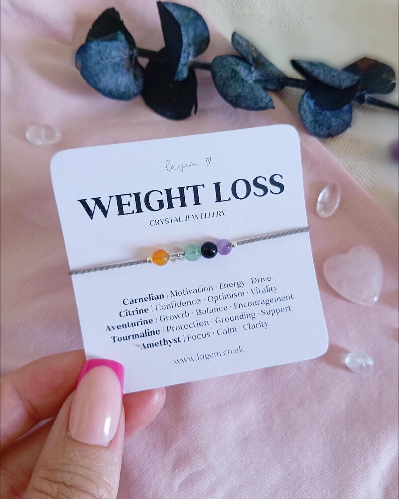 Weight Loss Journey Bracelet Gift, Motivation Crystal Jewellery, Confidence & Self Love Gift, Sterling Silver Dainty Silk Cord Necklace