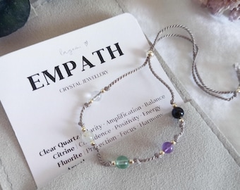 Pulsera de cristal personalizada, joyería de plata de ley con piedras preciosas, regalo de cumpleaños personalizado para ella, regalo de joyería minimalista para ella.