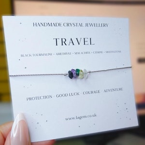 Travel Crystal Bracelet | Protection Gift | Travelling Gemstones | Crystal Jewellery | Summer Accessories | Adventure | Crystals