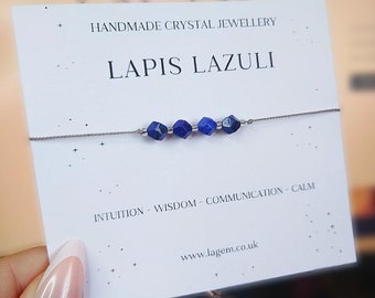 Lapis lazuli Crystal Bracelet | Danity September Birthstone Crystals Gift | Intuition Gift Women Accessories | Student Crystal Jewellery