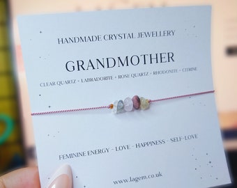 Grandma Bracelet Gift | Crystal Bracelet for Grandma | Grandmother Birthday Gift  | Mothers Day Gifts | Granny Gift UK
