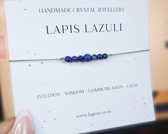 Lapis lazuli Cord Bracelet September Birthstone Crystals Minimalist Inspiration Women Accessories Natural Silk Cord Bracelet Women Jewelry