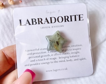 Small Labradorite Star Gift, Pocket Hug Gift, New beginning gift, Friendship gift, Transformation personal growth gift, Student gift