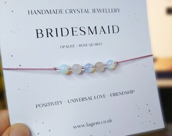 Bridesmaid Bracelet Gift | Wedding Jewellery For Bridesmaid | Minimalist Crystal Bracelet for Bridesmaid | Bestie Crystal Bracelet