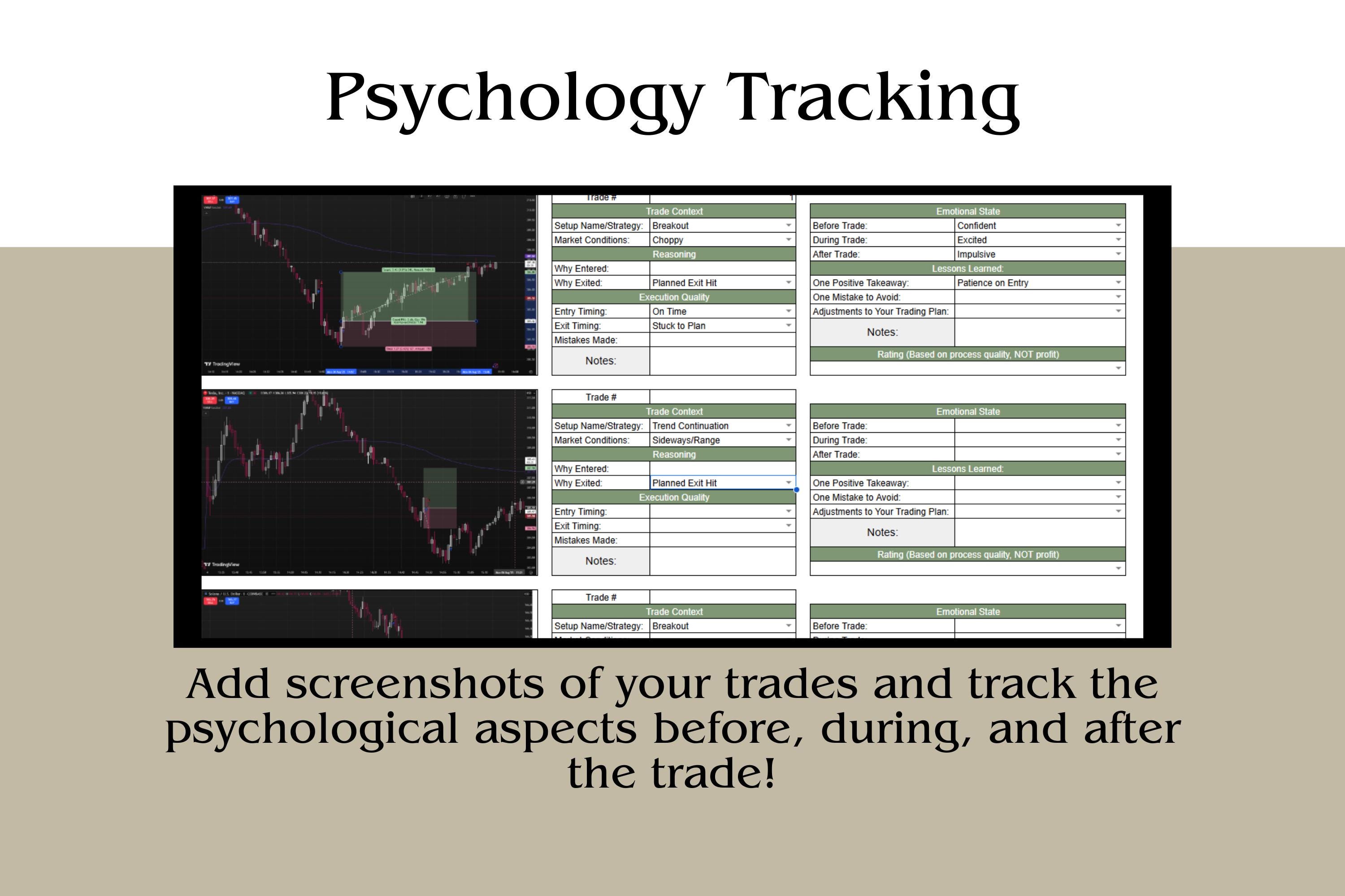 Trade tracker: a spreadsheet for stock analysis.