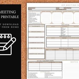 IEP Meeting Notes Printable | Special Education Template | IEP Forms for Teachers | SPED Documentation | iep planner | Instant Download