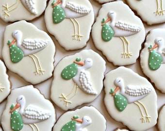 Shortbread storks. Birthday, baptism, wedding, Announcement, Guest Gifts (price per unit)