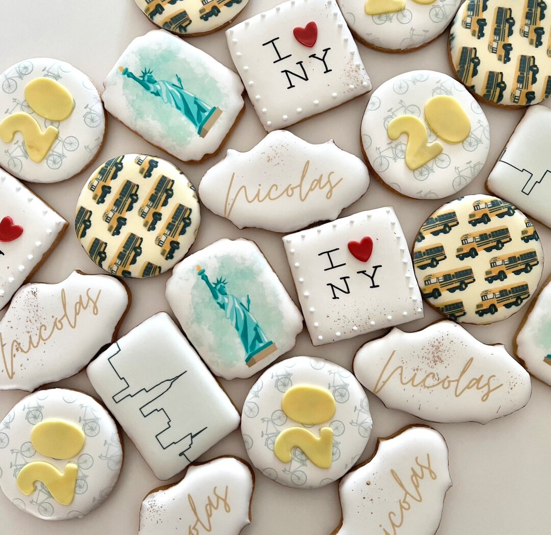 New York Theme Personalized Shortbread Cookies minimum 10 Shortbread ...