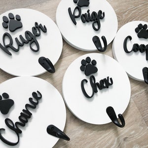 Custom Dog Hook – Wooden Leash Holder with Name – Entryway Pet Organizer Gift - Dog Leash Hook - Personalized Dog Leash Hanger - Dog Name