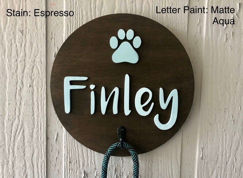 Hund Leine Haken 3D Hund Name Zeichen Holz Hund Name Etsy