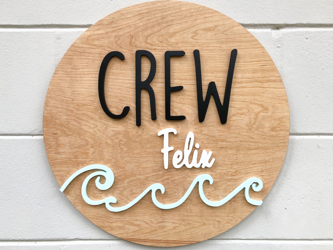 Nursery Name Sign - Beach Waves Sign- Ocean Baby Room - Nursery - Wood ...