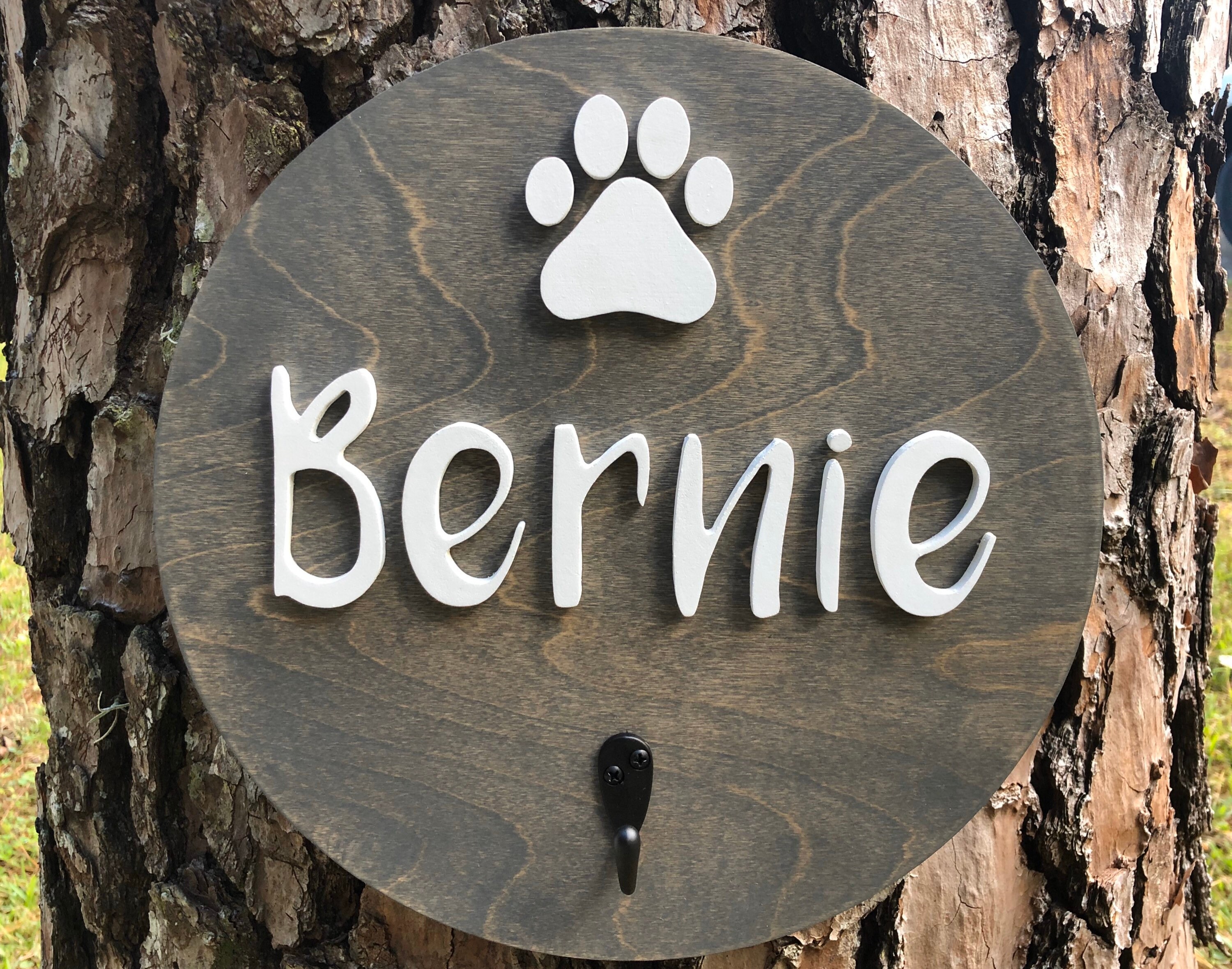 Dog Leash Hook 3D Dog Name Sign Wood Dog Name Sign Etsy
