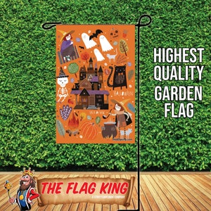 Halloween Otoño Holiday Dibujos animados Bandera de jardín Cartel Banner Divertido