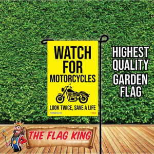 Watch for Motorcycles Garden Flag Sign Banner Yard