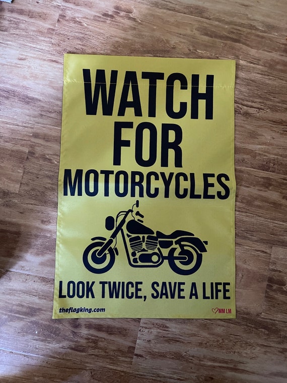 Watch for Motorcycles Garden Flag Sign Banner Yard - Etsy