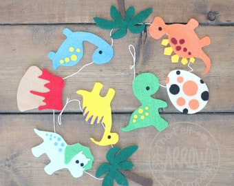 Dinosaur Felt Nursery Garland, nursery decor, felt garland, dinosaur nursery