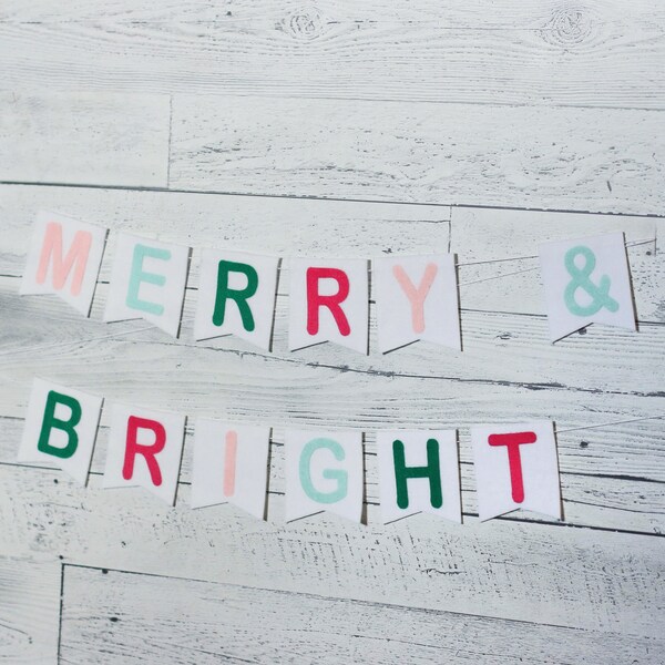 Merry Bright Banner - Etsy