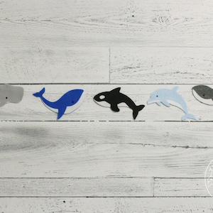 Handmade Whale Felt Garland: Nautical Nursery Decor