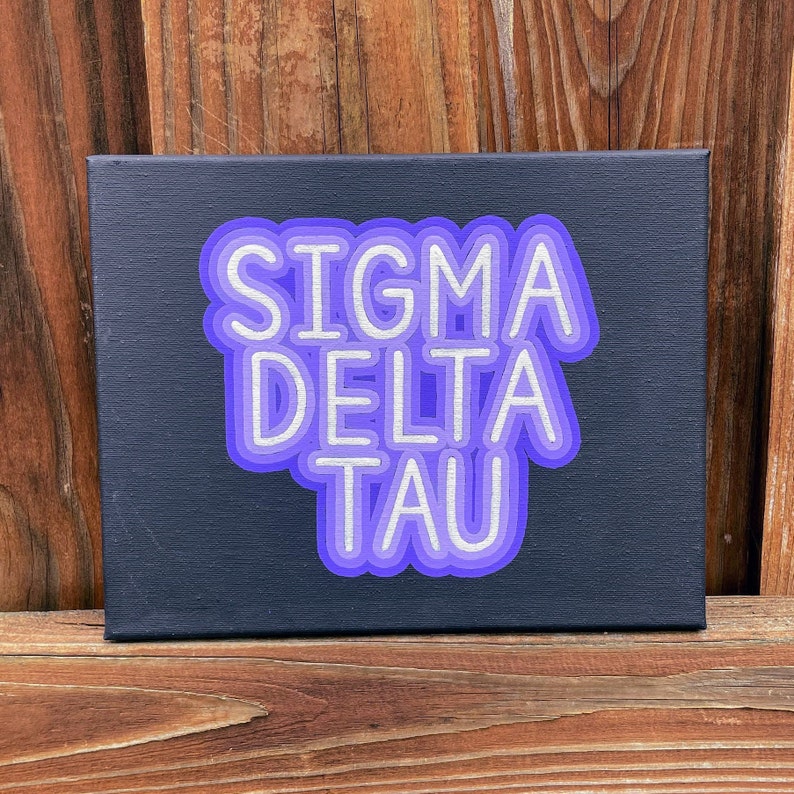 Neon Sign Effect Custom Sorority Canvas Painting Etsy