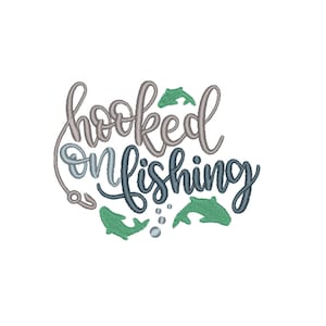 Hooked On Fishing Embroidery Design