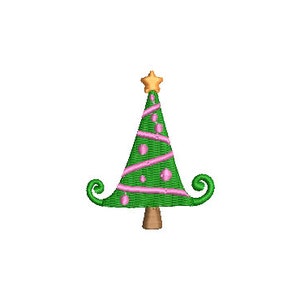 Curly Christmas Tree Embroidery Design
