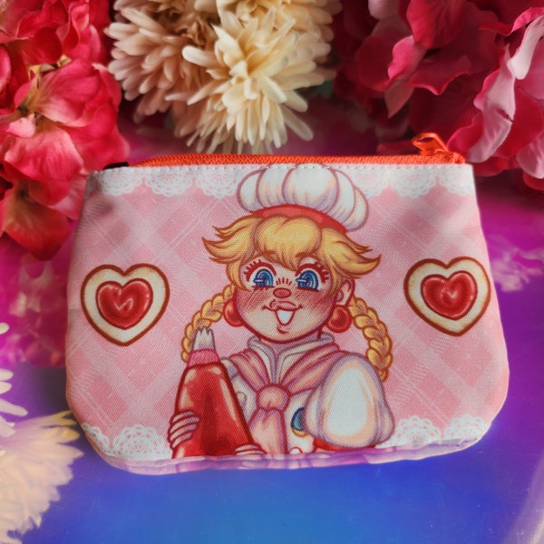 Patisserie Peach Red Zipper Coin Purse