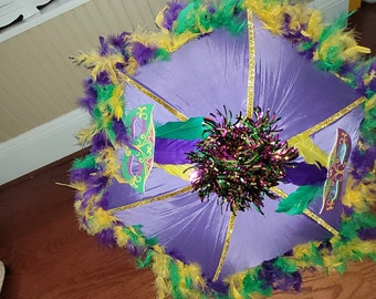 Mardi Gras mask umbrella