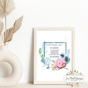 Serenity Prayer-God Grant Me, religieuze muur- of tafelkunst, digitale download, instant download, digitale print, afdrukbaar