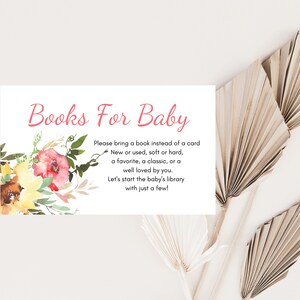 Livros para bebê, floral rosa e girassol, aquarela, clássico, chá de bebê do Ursinho Pooh, cartão de solicitação, cartão digital, A154